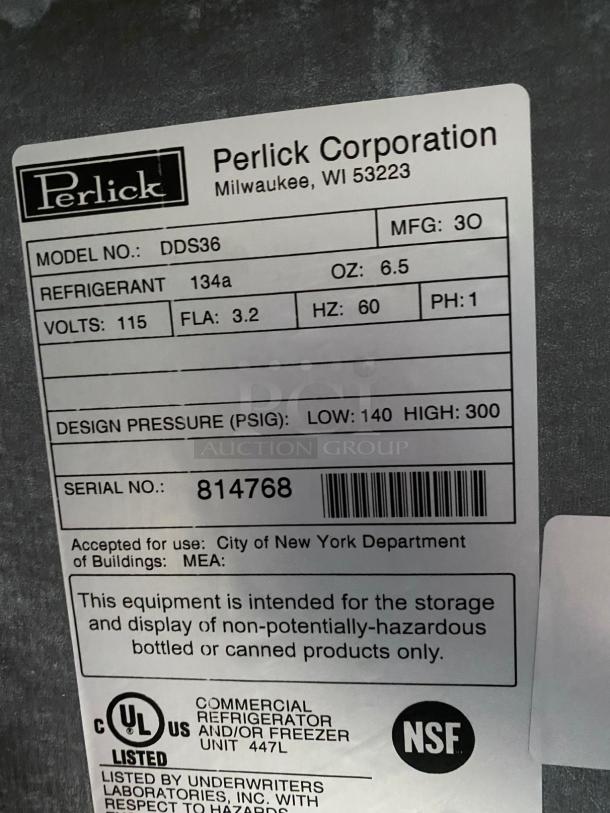 TESTED Perlick DDS36 36" Stainless Steel Direct Draw Beer Dispenser Refrigerator - (2) 1/4 Keg Capacity - Image 4 of 4