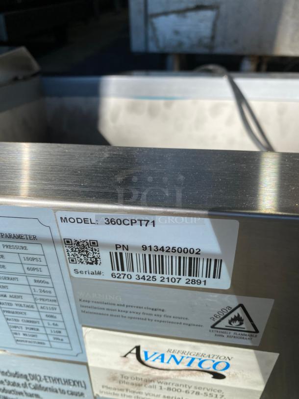 Avantco CPT-71 71" Countertop Refrigerated Prep Rail - Image 3 of 3