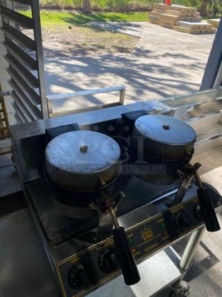 Carnival King Dual Waffle Iron - TESTED, GETS HOT!