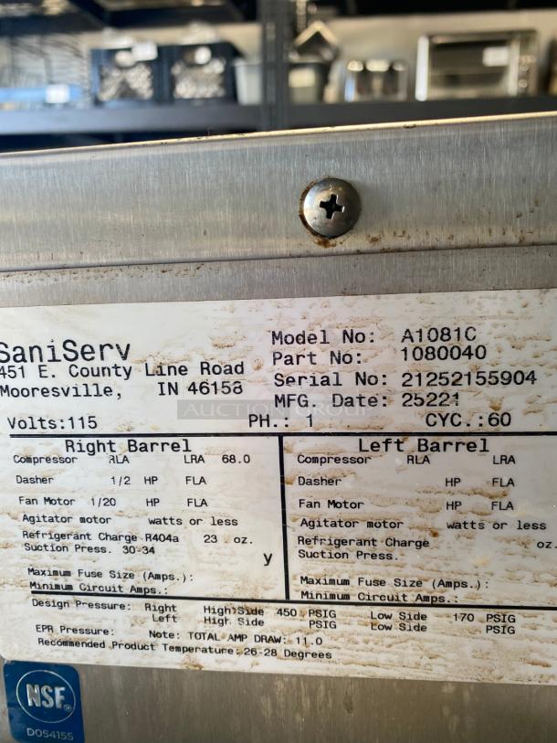 WOW Saniserv 108C Margarita Machine - Single, Countertop, 102 Servings/hr., Air Cooled, 115v - Image 3 of 3