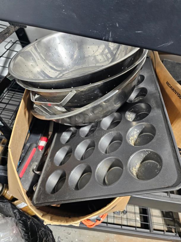 LOT Misc Restaurant Equipment, Bowls, Cutting Boards, Racks AS SHOWN - Image 3 of 4