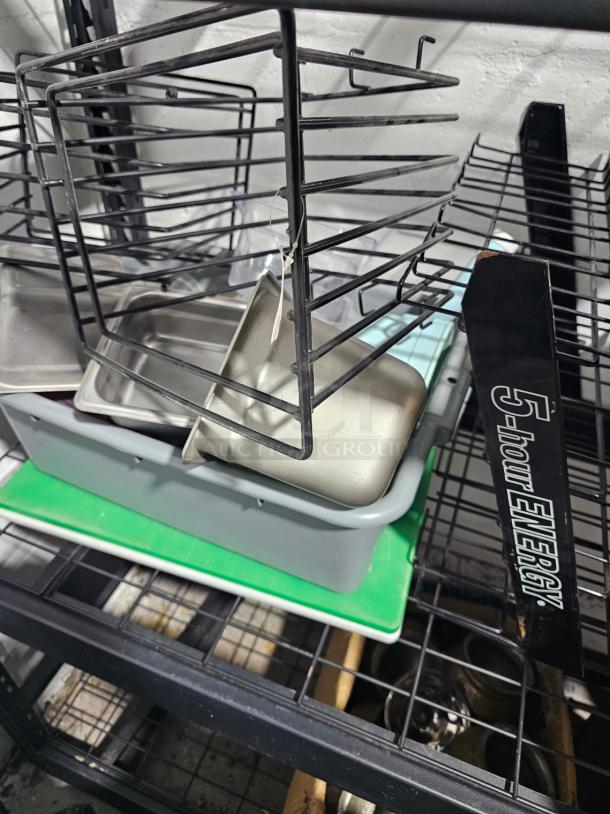 LOT Misc Restaurant Equipment, Bowls, Cutting Boards, Racks AS SHOWN - Image 4 of 4