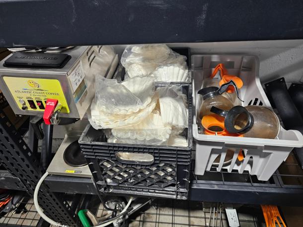 WHOLE SET! Single Pot Coffee Brewer w/ Burners, Pots, and Filters! - Image 1 of 3