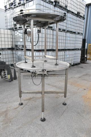 2 Inline Filling System Metal Commercial Floor Style Rotating Counter w/ Penta-Drive DC Motor Speed Control. 115 Volts, 1 Phase. 48.5x48.5x47.5, 44.5x44.5x41. 2 Times Your Bid!