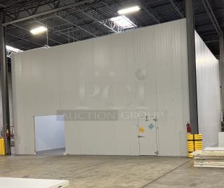 Bally 38.5'x38.5'x22' Walk In Cooler Box w/ Two 8'x8' Jamison Electric Single Slide Doors, Two 36"x78" Personnel Doors, 2 Bally BEZA060H8-HT3D-97Q 208-230 Volt, 1 Phase Compressors, 4 Bally BLP427MA-S2D-TC2NN 208-230 Volt, 1 Phase Evaporator Fans. Information Provided By The Consignor But Not Verified By PCI Auctions. Picture of the Unit Before Removal Is Included In the Listing. BUYER MUST REMOVE; PCI WILL NOT SHIP. PCI WILL NOT TRANSPORT. There is a 5 day pick up window after the auction closes, but invoice needs to be paid in full on the designated pick up day.