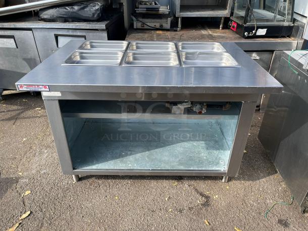 CHECK IT OUT!  AWESOME  6 Pan Gas Steam Table STAINLESS STEAL & Great Condition - Image 2 of 6