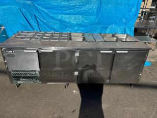 Leader Refrigeration LM96B 96" Sandwich Prep Table Cooler, 3 1/2 Door and 3 Shelves