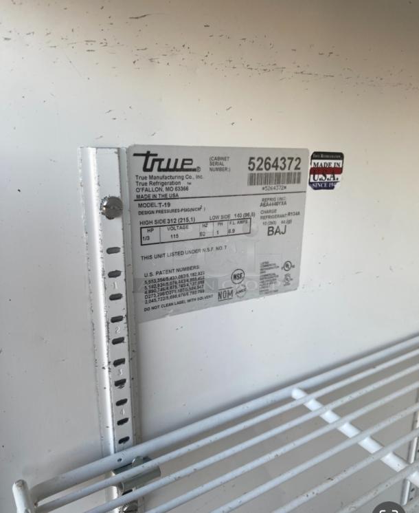 True Single Door Refrigerator, Tested Not Working. - Image 4 of 5