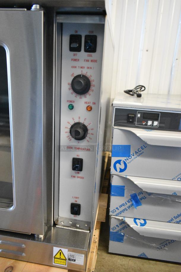BRAND NEW SCRATCH AND DENT! Cooking Performance Group CPG 351FEC100D Stainless Steel Commercial Electric Powered Full Size Convection Oven w/ View Through Door, Thermostatic Controls and Metal Legs. 240 Volts, 1 Phase. - Image 5 of 10