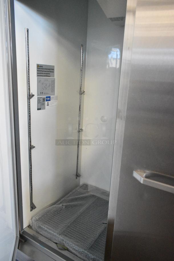 BRAND NEW SCRATCH AND DENT! 2024 Mainstreet 829BMR49R Stainless Steel Commercial 2 Door Reach In Cooler w/ Poly Coated Racks. 115 Volts, 1 Phase. Tested and Powers On But Does Not Get Cold - Image 3 of 5