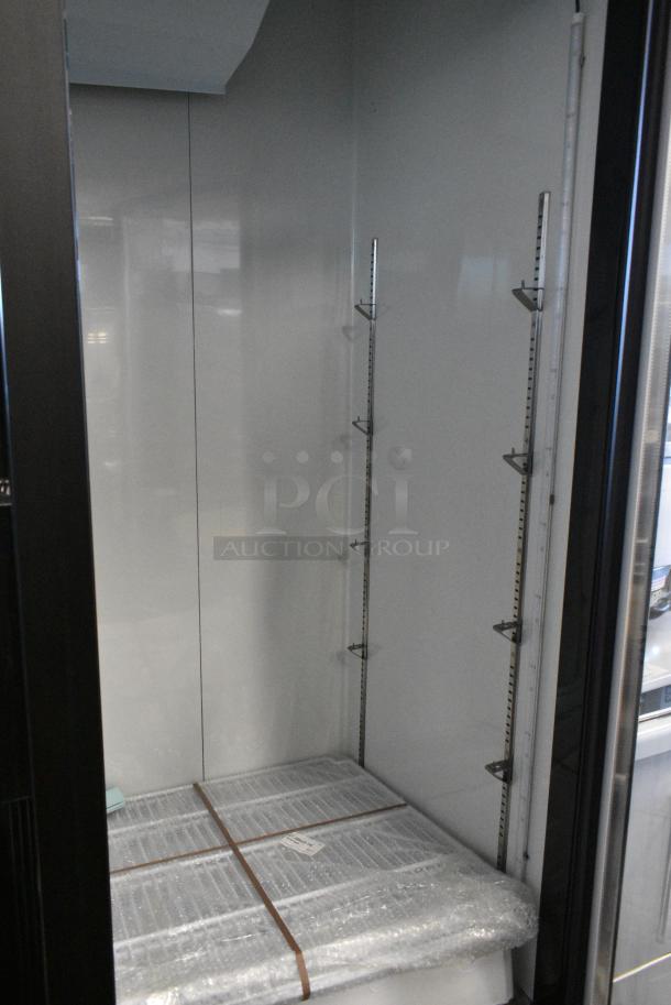 BRAND NEW SCRATCH AND DENT! 2024 Avantco 178GDC49HCB Metal Commercial 2 Door Reach In Cooler Merchandiser w/ Poly Coated Racks. 115 Volts, 1 Phase. Tested and Working! - Image 6 of 8