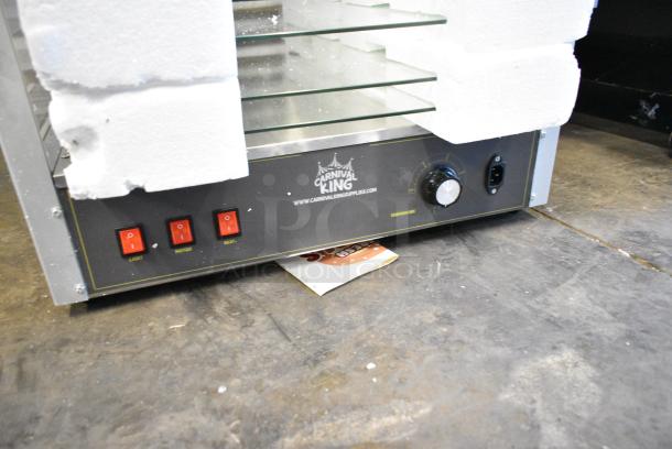 BRAND NEW SCRATCH AND DENT! Carnival King 382HPW18D2S Stainless Steel Commercial 18" Full Service Warmer / Merchandiser. 120 Volts, 1 Phase. Cannot Test Due To Missing Power Cord - Image 4 of 5