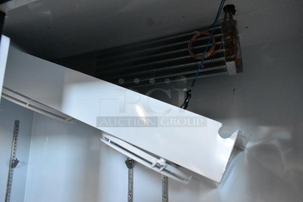 BRAND NEW SCRATCH AND DENT! Mainstreet 829GMC49B Metal Commercial 2 Door Reach In Cooler Merchandiser w/ Poly Coated Racks on Commercial Casters. 120 Volts, 1 Phase. Tested and Does Not Power On - Image 5 of 7