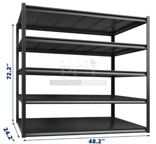 BRAND NEW SCRATCH AND DENT! CD-MS-5L-122L-ZD REIBII Large Garage Shelving Heavy Duty, 3000lbs Steel Garage Storage Shelves, Industrial Metal Shelving. May Be Missing Pieces. - Image 1 of 3