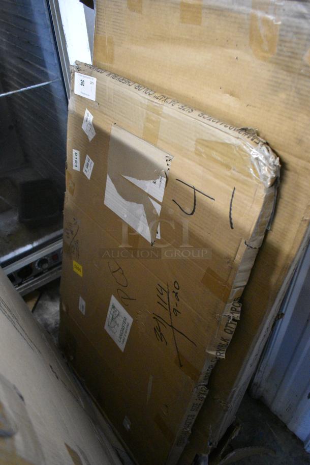 BRAND NEW SCRATCH AND DENT! 3492442TCB Lancaster Table & Seating 24" x 42" Laminated Rectangular Table Top Reversible Cherry / Black - Image 1 of 2