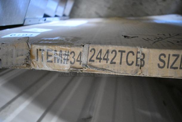 BRAND NEW SCRATCH AND DENT! 3492442TCB Lancaster Table & Seating 24" x 42" Laminated Rectangular Table Top Reversible Cherry / Black - Image 2 of 2