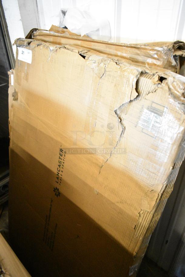 BRAND NEW SCRATCH AND DENT! 1643048TFGRY Lancaster Table & Seating 30" x 48" Rectangular Thermo-Formed MDF Table Top with Gray Wood Finish - Image 1 of 2