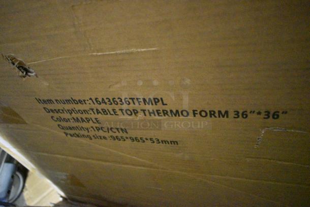 2 BRAND NEW SCRATCH AND DENT! 1643636TFMPL Lancaster Table & Seating 36" x 36" Square Thermo-Formed MDF Table Top with Maple Finish. 2 Times Your Bid! - Image 3 of 3