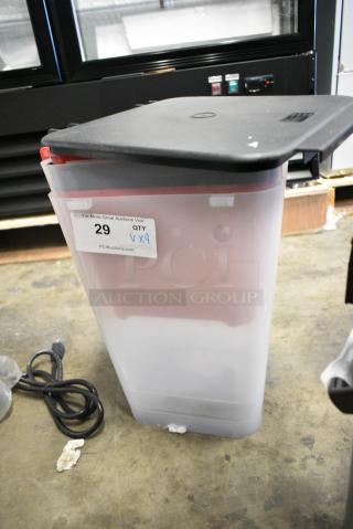 2 BRAND NEW SCRATCH AND DENT! Clear Poly Beverage Holder Dispenser w/ Stand. 2 Times Your Bid!