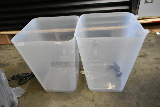 2 BRAND NEW SCRATCH AND DENT! Clear Poly Beverage Holder Dispenser w/ Stand. 2 Times Your Bid! - Image 2 of 4