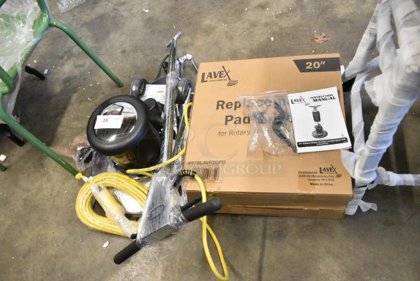 BRAND NEW SCRATCH AND DENT! Lot Including Lavex 978LAVP20PD Pad Driver for 20" Rotary Floor Machines, Lavex Floor Cleaning Machine Parts. - Image 1 of 5