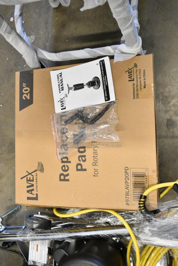 BRAND NEW SCRATCH AND DENT! Lot Including Lavex 978LAVP20PD Pad Driver for 20" Rotary Floor Machines, Lavex Floor Cleaning Machine Parts. - Image 4 of 5