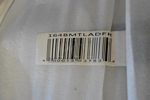 16 BRAND NEW SCRATCH AND DENT! Lancaster Table & Seating 164BMTLADFR Black Metal Ladder Back Bar Height Chair w/ Seat Cushion. 16 Times Your Bid! - Image 4 of 4