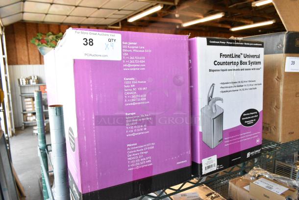 4 BRAND NEW SCRATCH AND DENT! San Jamar P4900 FrontLine Universal Countertop Condiment Pump Dispenser System - Metal Finish. 4 Times Your Bid! - Image 2 of 3