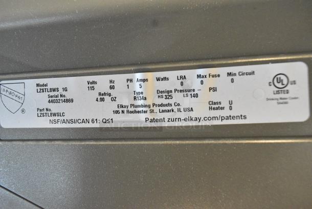 BRAND NEW SCRATCH AND DENT! Elkay LZSTL8WS_1G Stainless Steel Commercial Wall Mount Water Fountain. 115 Volts, 1 Phase. - Image 2 of 4