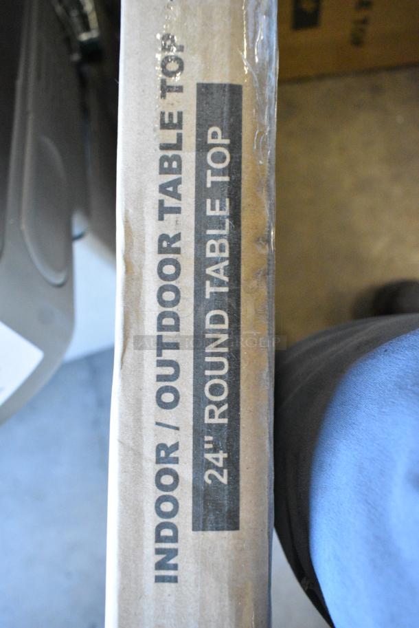 2 BRAND NEW SCRATCH AND DENT! Lancaster Table & Seating 427SM24RNDVE Excalibur 23 5/8" Round Table Top with Smooth Versilla Finish. 2 Times Your Bid! - Image 3 of 3