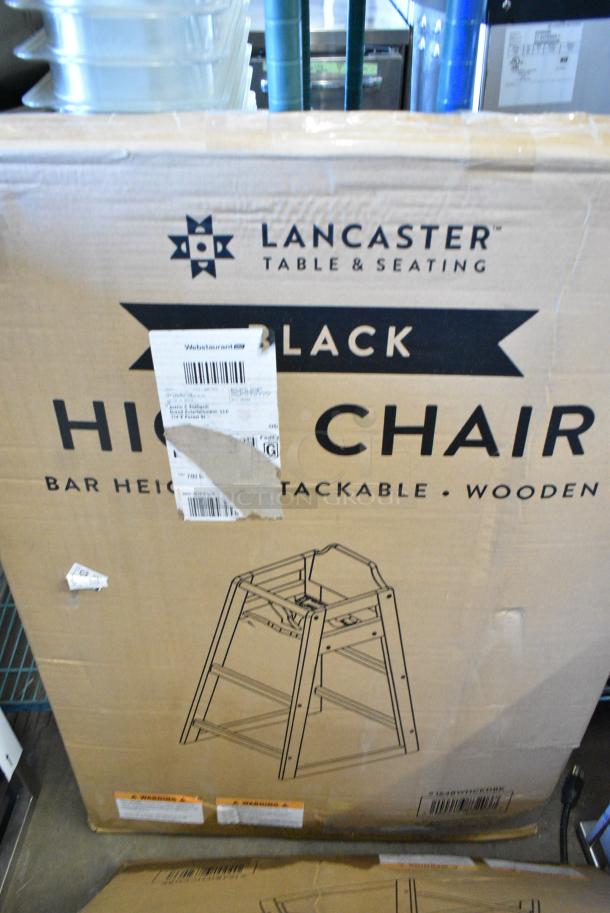 2 BRAND NEW SCRATCH AND DENT! Lancaster Table & Seating 164BWHCKDBK Bar Height Wooden High Chair with Black Finish - Unassembled. 2 Times Your Bid! - Image 4 of 4