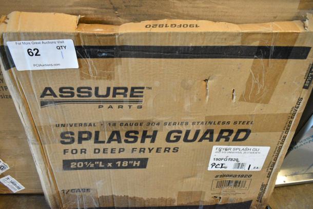 BRAND NEW SCRATCH AND DENT! Assure 190FG1820 Universal 18 Gauge Stainless Steel Splash Guard for Deep Fryers - 20 1/2" x 18" - Image 2 of 6