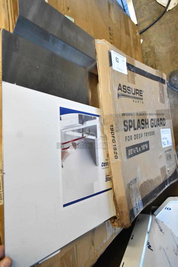 BRAND NEW SCRATCH AND DENT! Assure 190FG1820 Universal 18 Gauge Stainless Steel Splash Guard for Deep Fryers - 20 1/2" x 18" - Image 5 of 6