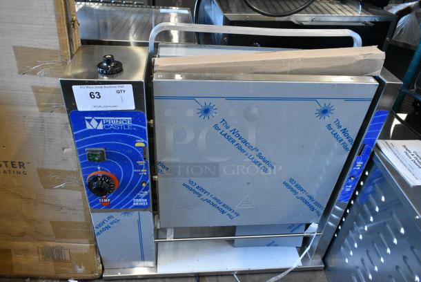 BRAND NEW SCRATCH AND DENT! 2024 Prince Castle 297-T9 Stainless Steel Slim-Line Vertical Contact Toaster - 2200 Buns / Hour, 115 Volts, 1 Phase. Tested and Powers On But Does Not Get Hot - Image 1 of 4