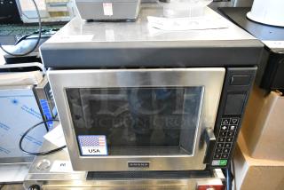 BRAND NEW SCRATCH AND DENT! 2024 Amana Stainless Steel Commercial Countertop Microwave Oven. 208/240 Volts.
