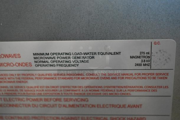 BRAND NEW SCRATCH AND DENT! 2024 Amana Stainless Steel Commercial Countertop Microwave Oven. 208/240 Volts. - Image 4 of 4