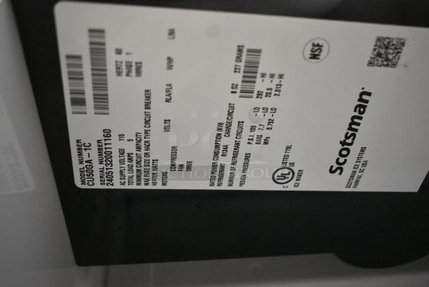 BRAND NEW SCRATCH AND DENT! 2024 Scotsman CU50GA-1C Stainless Steel Undercounter Gourmet Cube Ice Machine - 65 lb. - Image 5 of 5