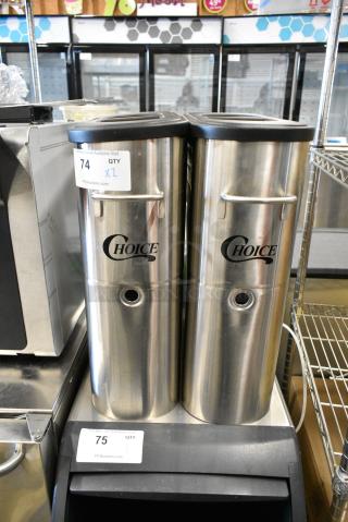 2 BRAND NEW SCRATCH AND DENT! Choice Stainless Steel Beverage Holder Dispenser. 2 Times Your Bid!