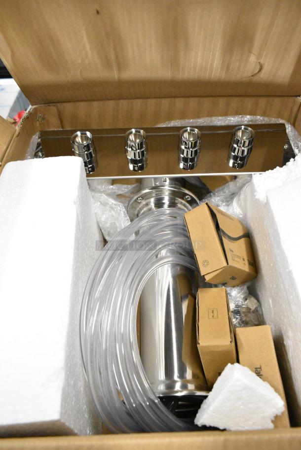 2 BRAND NEW SCRATCH AND DENT! Talos Stainless Steel 4 Tap Beer Tower. 2 Times Your Bid! - Image 1 of 3