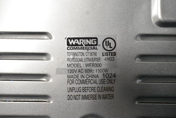 BRAND NEW SCRATCH AND DENT! Waring WEB300 Single Burner Solid Top Countertop Range. 120 Volts, 1 Phase. - Image 3 of 3