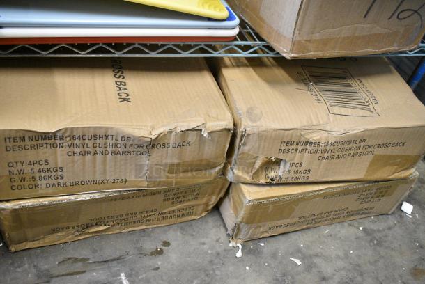 7 BRAND NEW SCRATCH AND DENT! Box of 4 Lancaster Table & Seating 164CUSHMTLDB Dark Brown Seat Cushion. 7 Times Your Bid! - Image 3 of 4