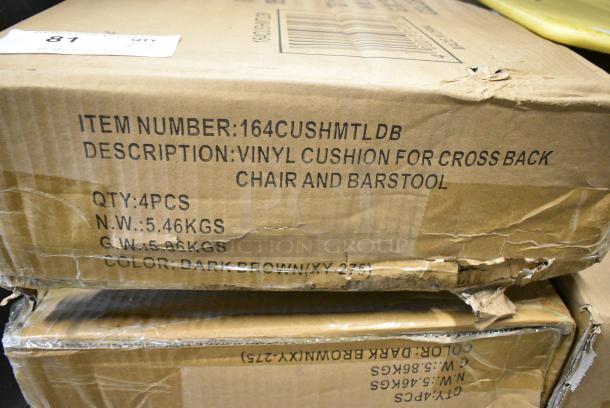 7 BRAND NEW SCRATCH AND DENT! Box of 4 Lancaster Table & Seating 164CUSHMTLDB Dark Brown Seat Cushion. 7 Times Your Bid! - Image 4 of 4