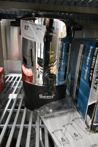 BRAND NEW SCRATCH AND DENT! Galaxy 177GCU30 30 Cup (150 oz.) Stainless Steel Single Wall Coffee Urn. 120 Volts, 1 Phase.