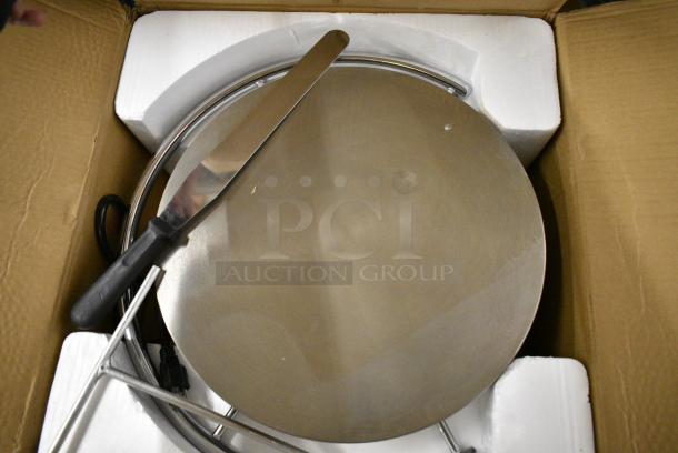 BRAND NEW SCRATCH AND DENT! 2024 Carnival King 382CMPT16A Stainless Steel 16" Round Portable Steel Crepe Maker. 120 Votls, 1 Phase. - Image 3 of 8