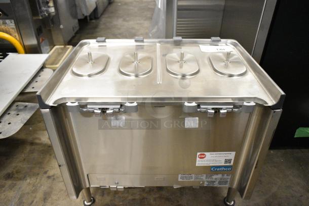 BRAND NEW SCRATCH AND DENT! Crathco CS-2D/3D/4E-16-R290 Stainless Steel Simplicity Bubbler Series Pre-Mix Cold Beverage Dispenser Base - Agitator Model. 120 Volts, 1 Phase. Tested and Does Not Power On - Image 2 of 4