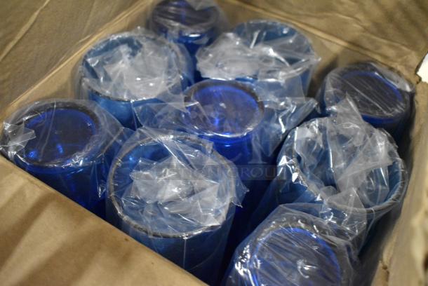 BRAND NEW SCRATCH AND DENT! Box of Del Mar Cambro D16608 Del Mar 16 oz. Sapphire Blue Customizable SAN Plastic Tumbler - 36/Case - Image 1 of 3