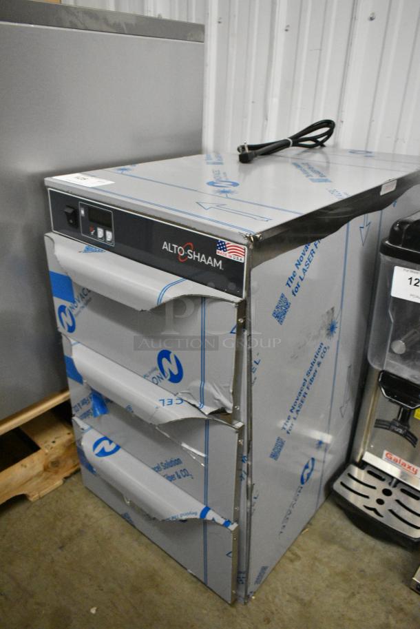 BRAND NEW SCRATCH AND DENT! 2024 Alto Shaam 500-3DN Stainless Steel Commercial 3 Drawer Warming Drawer. 120 Volts, 1 Phase. Tested and Working! - Image 2 of 5