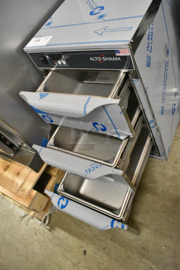 BRAND NEW SCRATCH AND DENT! 2024 Alto Shaam 500-3DN Stainless Steel Commercial 3 Drawer Warming Drawer. 120 Volts, 1 Phase. Tested and Working! - Image 3 of 5