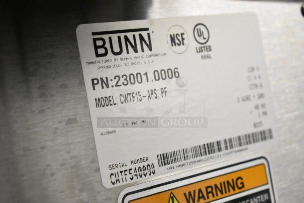 BRAND NEW SCRATCH AND DENT! Bunn CWTF15-APS Stainless Steel Commercial Countertop Coffee Machine. 120 Volts, 1 Phase. - Image 4 of 4