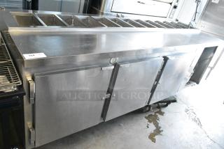 Kairak KRP-96SM Stainless Steel Commercial Prep Table. 115 Volts, 1 Phase. Tested and Powers On But Does Not Get Cold
